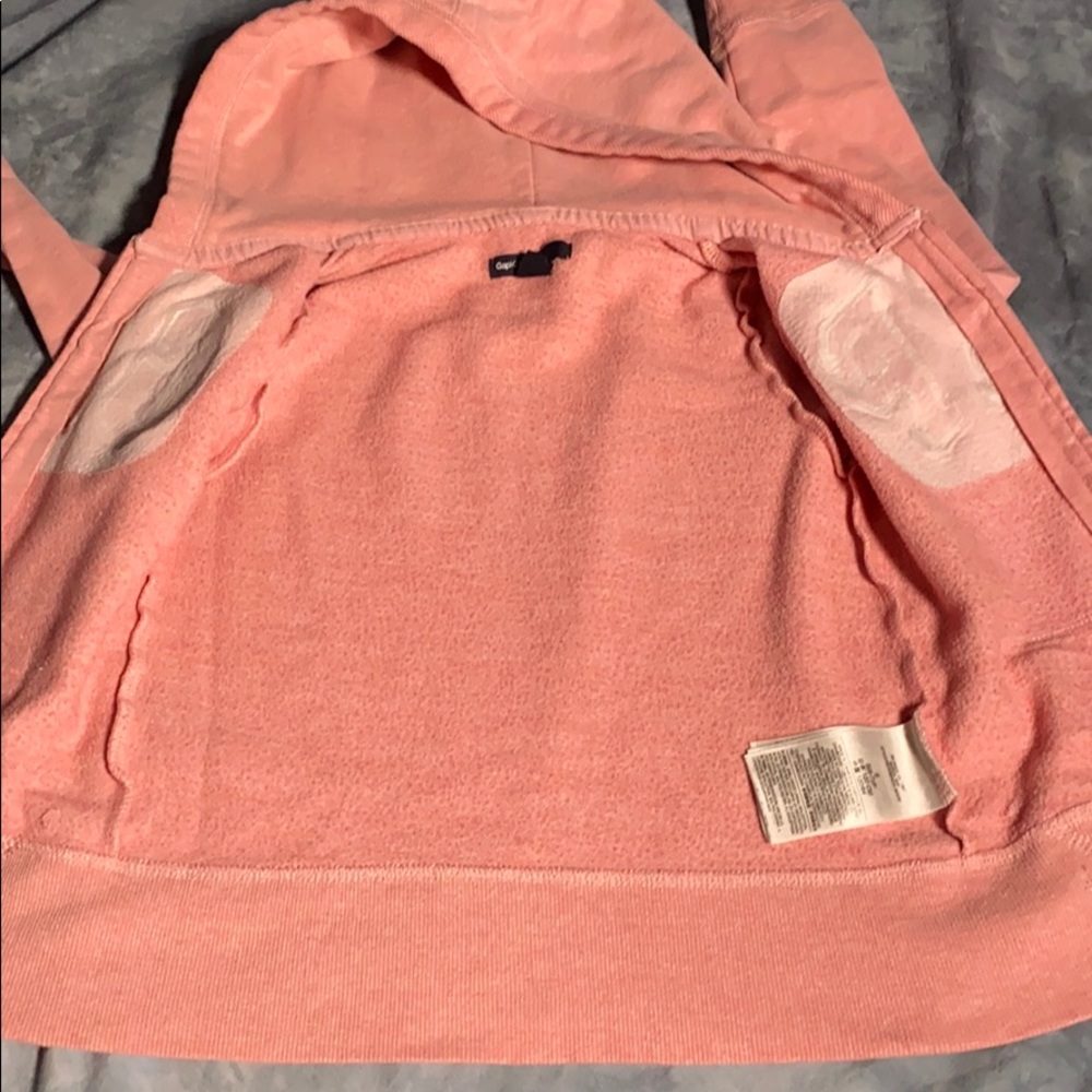 π 3 for $15 π - Gap Distressed Zip Up Hoodie Pink size Small - Picture 8 of 16
